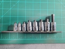 Snap On 8 Piece Combo Drive Sae Stubby Hex Bit Socket Driver Set Nice