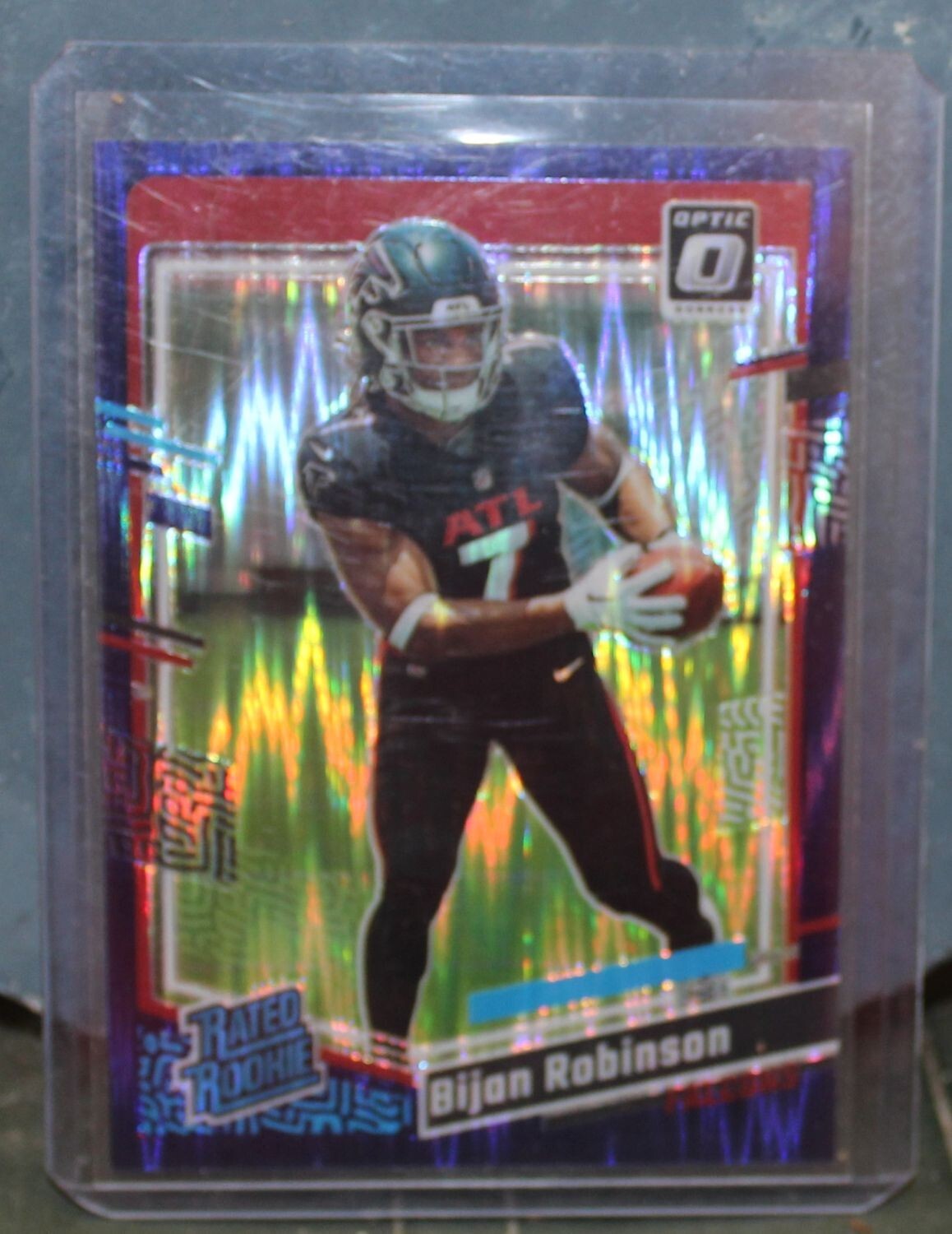 2023 Panini Donruss Optic - Rated Rookie Bijan Robinson #206 Purple Shock Prizm