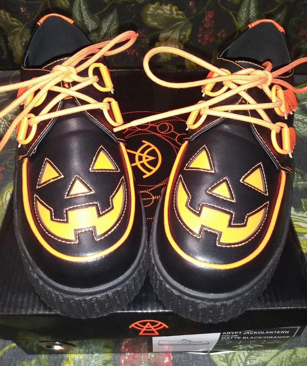 Jack O'lantern Trick Or Treat Creepers Shoes Black