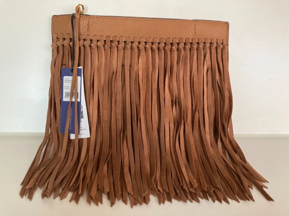 Rebecca Minkoff кожи Stevie застежки с замши бахрома миндаль - новый с Ярлыками - Изображение 2 из 4