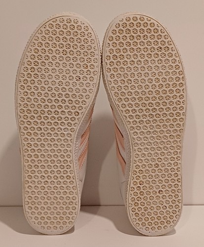 Adidas Gazelle Trainers Womens Size 3 UK Leather White Pink Lace Up CQ3145 - Picture 9 of 10