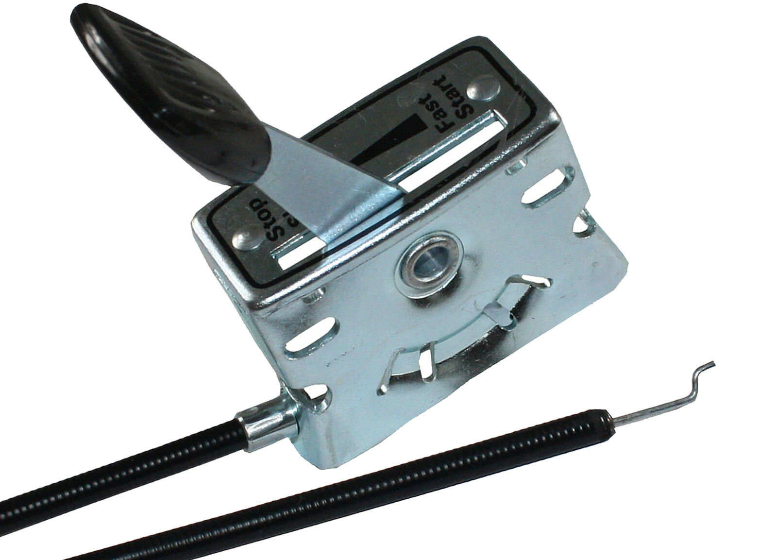 Universal Lawnmower Throttle Lever & 72"" Cable - Metal lever and fixing plate
