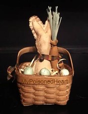 Spring Primitive White Bunny Primitive Grungy Bunny Basket