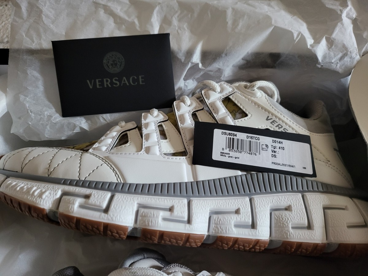 Versace Men\'s Trigreca Barocco Sneakers White 13 (46 Euro) IT DSU8094IT NIB $990 Trigreca Sneakers White | VERSACE US main image 2