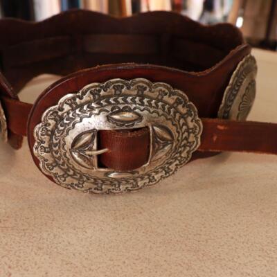 Vintage Ralph Lauren Western Leather Concho Belt Made in Mexico size Large s-l400.jpg main image 4