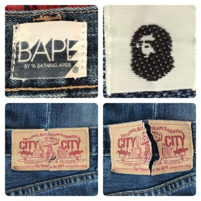 【希少】a bathing ape logo denim 刺繍 bapeロゴ BAPE Logo Denim Pants a bathing ape NIGO Size M | eBay