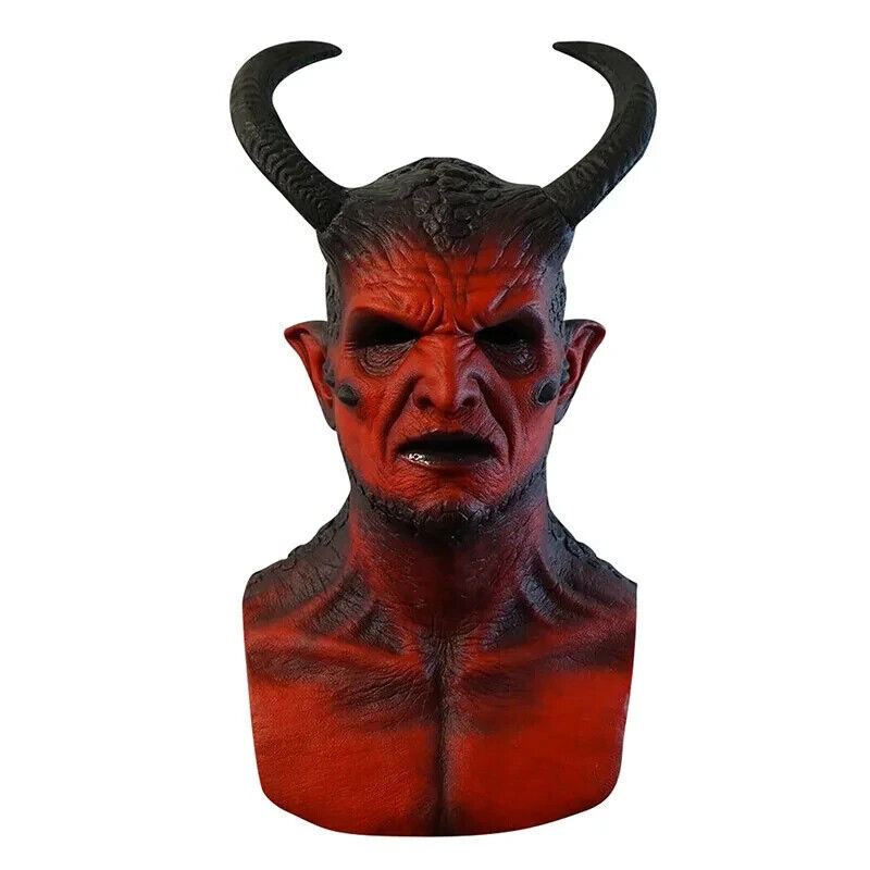 Diablo Devil Fancy Dress Horror Head Latex Mask Demon Party Halloween