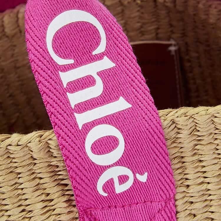 24PF new/Chloe x Mifukoスモールバケットバッグ Bag Pink Chloe x Mifuko Basket Bag Brown Pink Medium Handmade Style