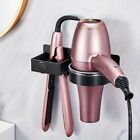 Wall Mounted Hair Dryer Holder with Stand Hooks and Towel Rack
