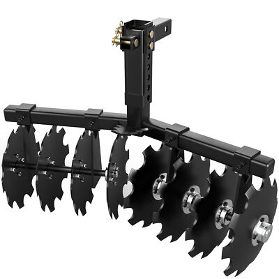 32'' Cut Width Disc Plow Harrow With 2'' Receiver Hitch Mount for ATVs /UTVs Heavy