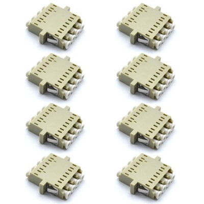 8 Pcs LC UPC Quad Flange Fiber Optic Optical Coupler Adapter Connector Multimode