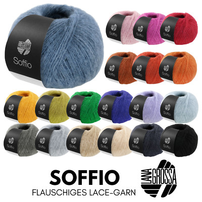 Lana Grossa SOFFIO Flauschiges Lace-Garn - Merino- & Baumwolle m. Kaschmiranteil