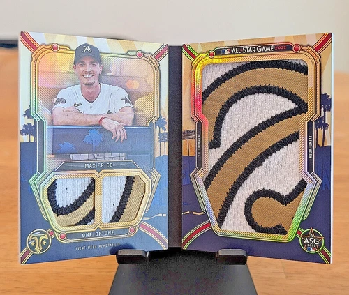 2024 Topps Triple Threads Max Fried ASG Jumbo Sleeve Team Patch Book Card 1/1 - Picture 1 of 3