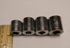 S-K 4 Piece Socket Set 3/8" Drive 12 Point Sae Shallow 5/8" to 13/16" USA T1127