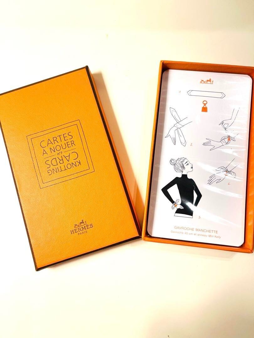 Hermes Scarf Accessory KNOTTING CARDS Tying How To Sealed New