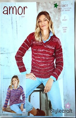 Neu Original Stylecraft Aran Damenpullover 32''''-50'''' Strickmuster 9801