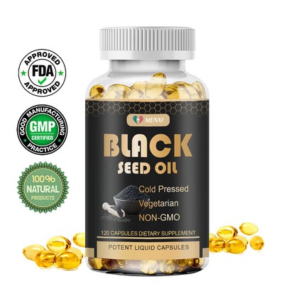 Black Seed Oil Capsules 1000mg 120 Softgels Support Immune System Glowing Skin