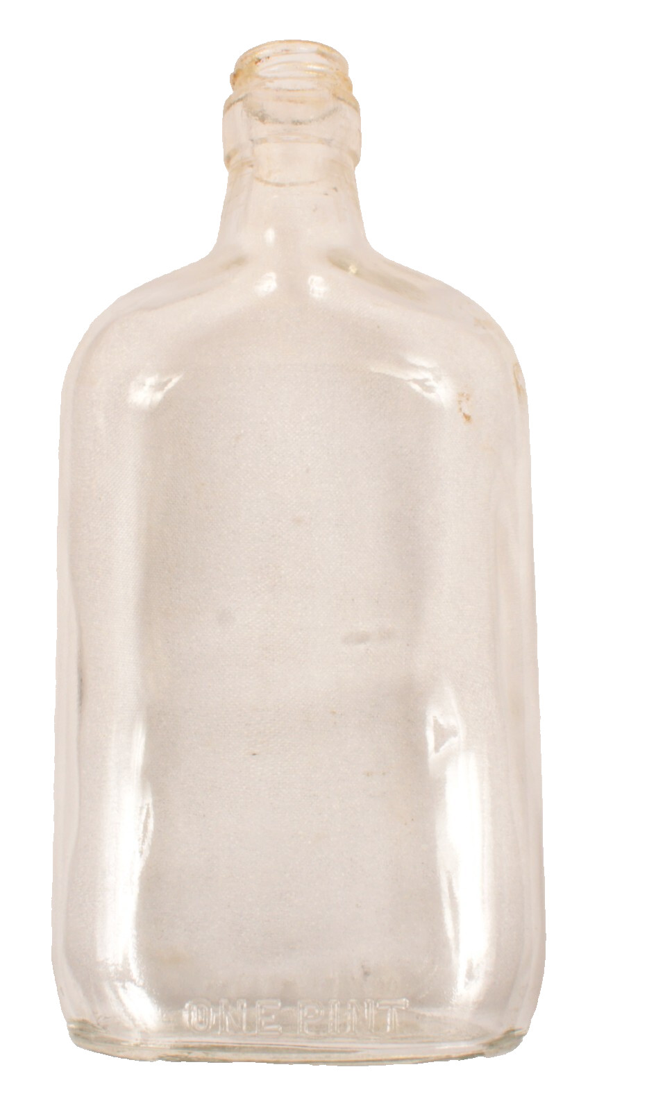 Vintage One Pint Clear Glass Bottle Wine Flask