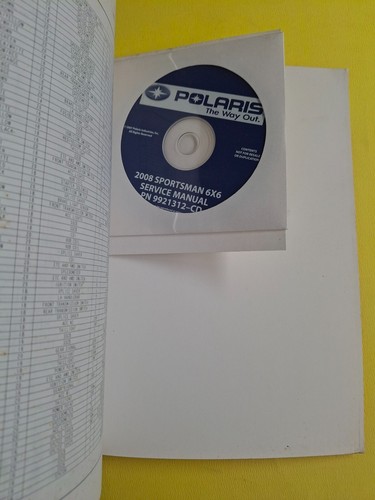 2008 Polaris OEM Sportsman 6x6 Service Manual P/N 9921312 - Picture 3 of 4