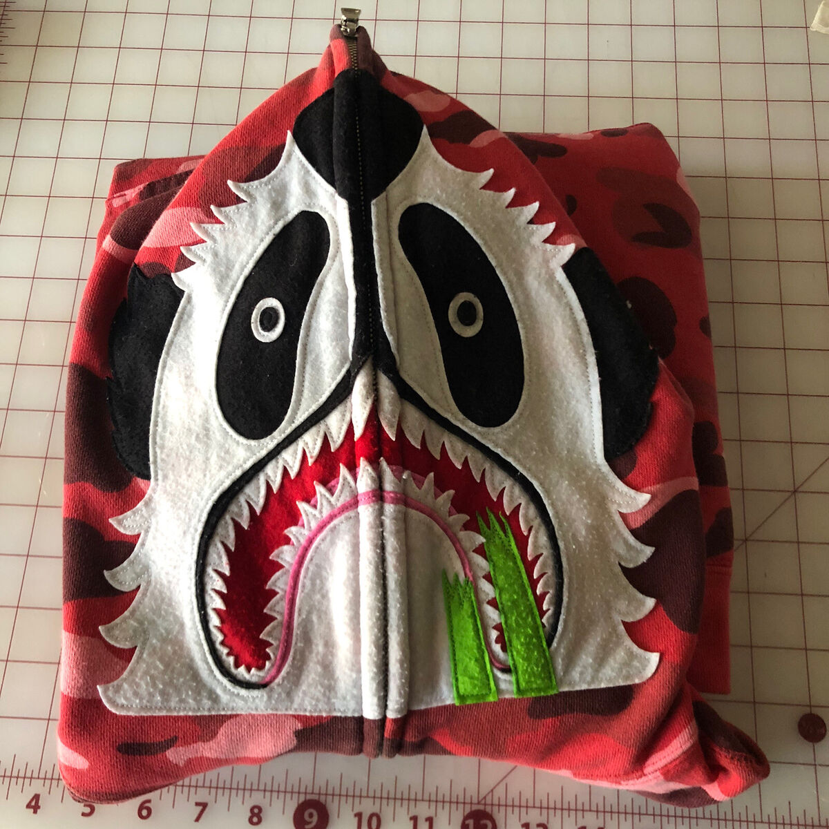 A Bathing Ape NFS Limited Red Camo Panda Hoodie, Size L, bape