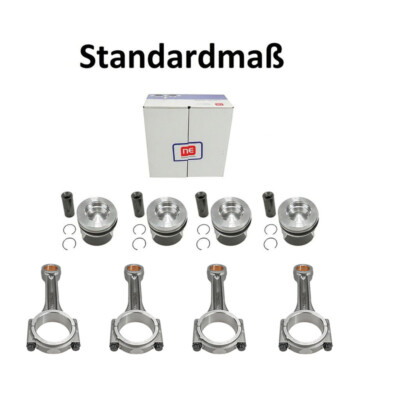 4x Kolben für Std Ø81,01+Pleuel für VW 2.0 TDI CRLB CUU 04L107065A 130050060600