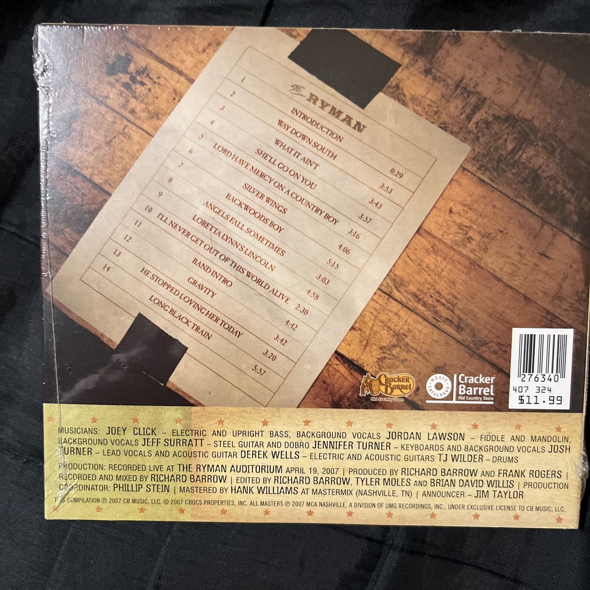 Cracker Barrel Presents - Josh Turner - Live At The Ryman - CD