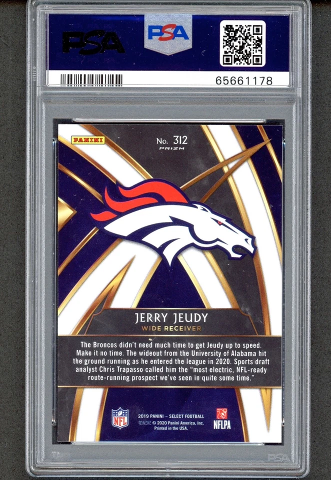 2019 Select ROOKIE 2020 XRC Prizm Redemption #312 Silver JERRY JEUDY PSA 10  - Image 3 of 3