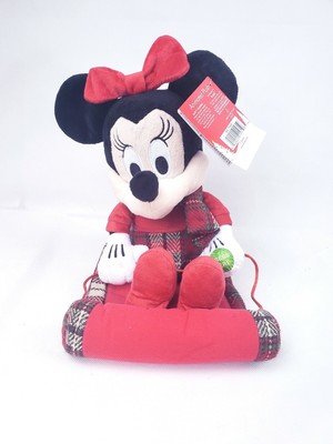 Disney's~Minnie Mouse On Sled 90th Anniversary Animated Plush Deck the Halls | eBay