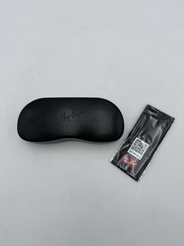 Ray Ban Clamshell Case Eyeglasses Sunglass Hard Case Black + Cleaning Cloth