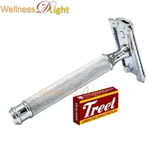 NEW Safety Razor Double Edge Handle Razors + 10 Free Blades BTS-310