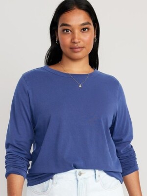 OLD NAVY EveryWear Crew Neck Long-Sleeve Cotton T-Shirt