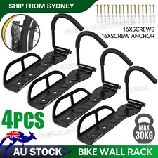 4PCS Steel Bicycle Wall Rack Mount Bike Garage Stand Holder Storage Hanger Hook