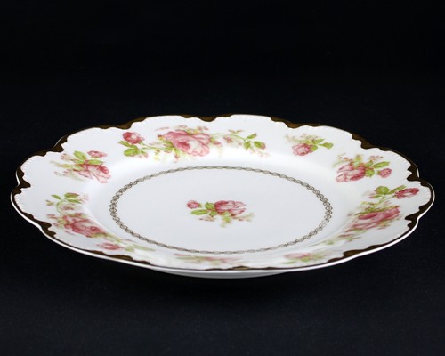 Haviland Limoges Schleiger 257 Large Pink Roses Dinner Plate, Heavy Gold 9 5/8" - Picture 5 of 7