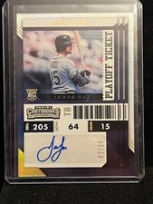 Josh Lowe 2022 Contenders Playoff Ticket Auto (RC) #2/18 - Tampa Bay Rays