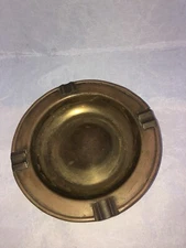 Brass Ashtray Cigar Smoking Mid Century Modern Ash Tray 8” Vintage MCM