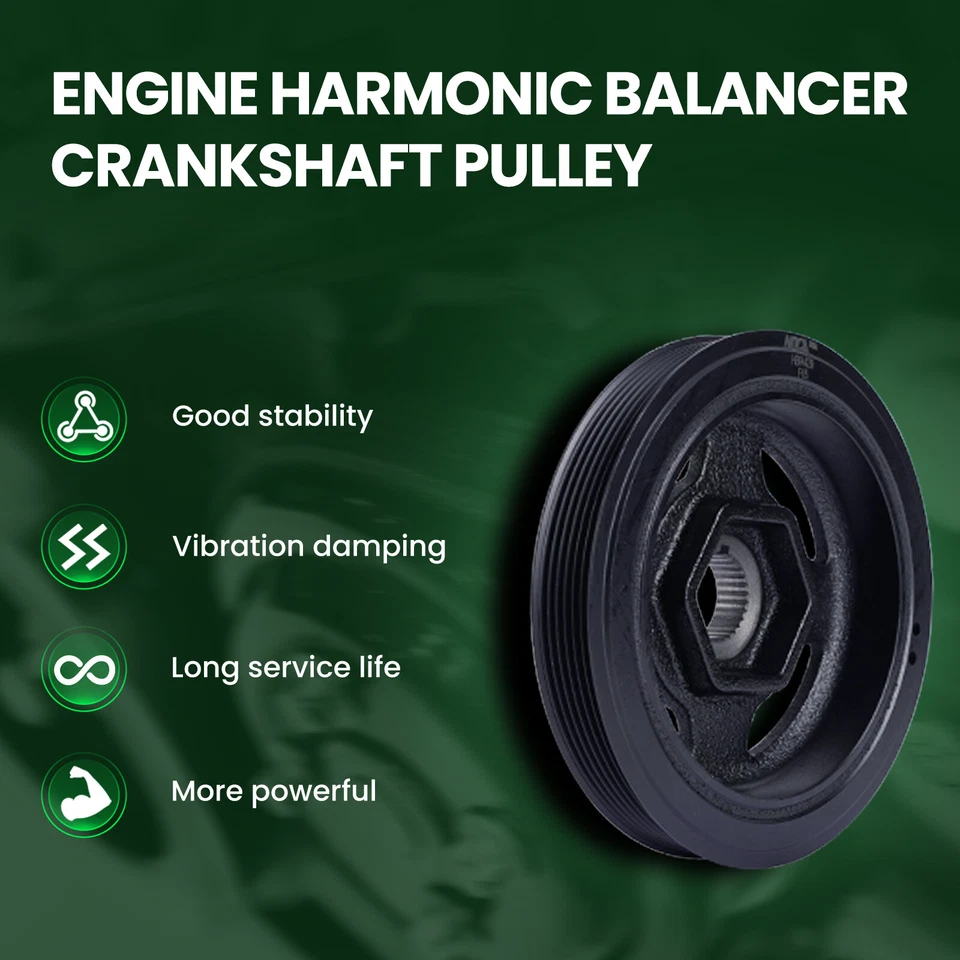 Engine Harmonic Balancer Fit Acura MDX TL Honda Accord Odyssey Pilot Ridgeline - Image 3 of 4