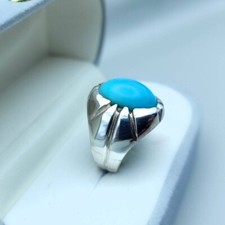 Natural Nishapuri Feroza Turquoise Ring  Real Turquoise Feroza Ring