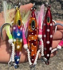 Lot 200g. BLUEFIN  TUNA  Bomb  KNIFE JIGS - Eddie Glow Heavy  See My Other Items