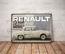 Plaque métal vintage renault dauphine Enseigne Garage Décoration Déco atelier