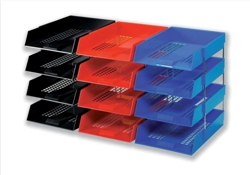 ZIZZOO A4 Letter Trays And Risers Desktop Set In Choice Of Colours