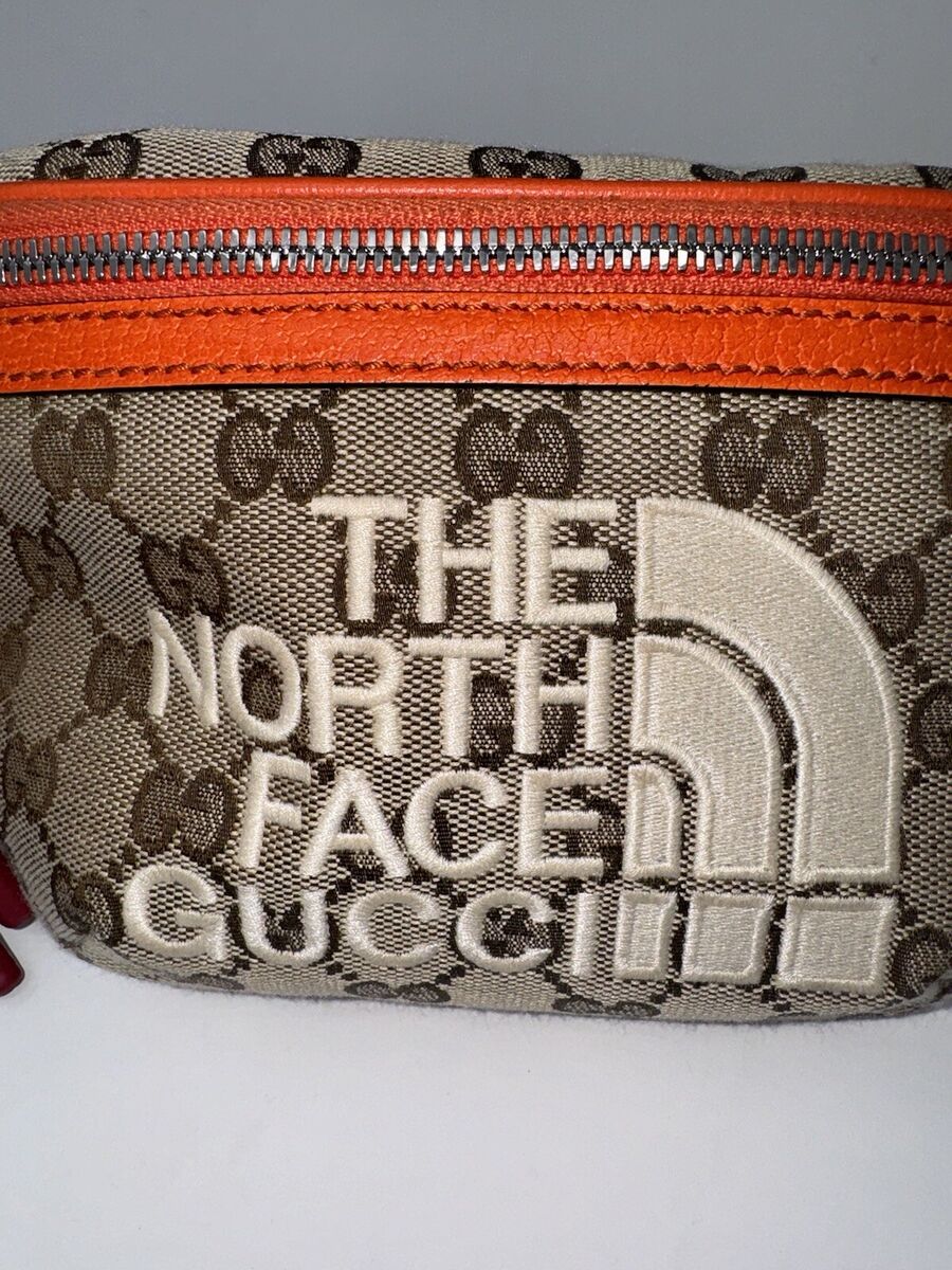 GUCCI X North Face Canvas Waist Belt Bag Beige Orange EUC | eBay GUCCI X North Face Canvas Waist Belt Bag Beige Orange EUC | eBay