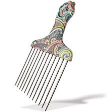 Stainless Steel Professional Hair Styling Pick Comb, Ideal for Afro and Curly Ha
