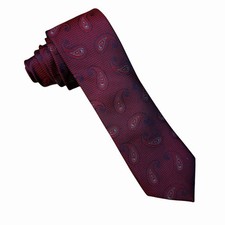 Ted Baker London Men's Recent Tie Red  Blue Paisley Silk 3.25" W 60" L euc