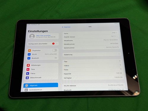 Apple iPad 5. Gen. 128GB, WLAN / GUT Gebraucht - Picture 4 of 14