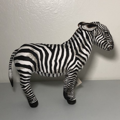 Stuffed Zebra Animal Figurine Vintage 1990 Cotton Cloth Determined Productions - Picture 5 of 12