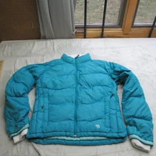 Mountain Hardwear Down Jacket Women Large Blue Lightweight Insulated Pack Puffer