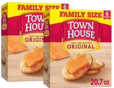 Town House Original Oven Baked Crackers, Lunch Snacks, 20.7 oz (2 Pack)