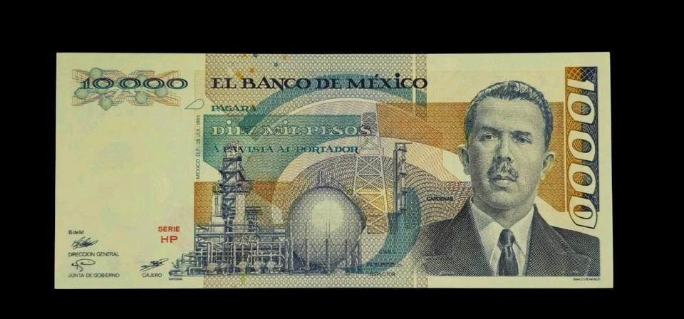 🇲🇽 12 Mexico Pesos Banknotes Lot (1972-1990): 50000, 20000, 10000, 5000+, UNC  - Image 4 of 4