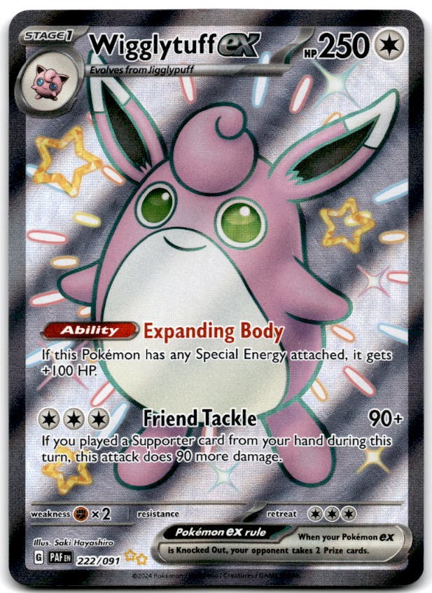 Wigglytuff ex Shiny Ultra Rare SV: Paldean Fates 222/091 NM