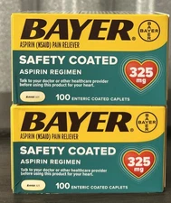 Bayer Pain Reliever 325mg & Fever Reducer Tablets 200 Count EXP 6/2027